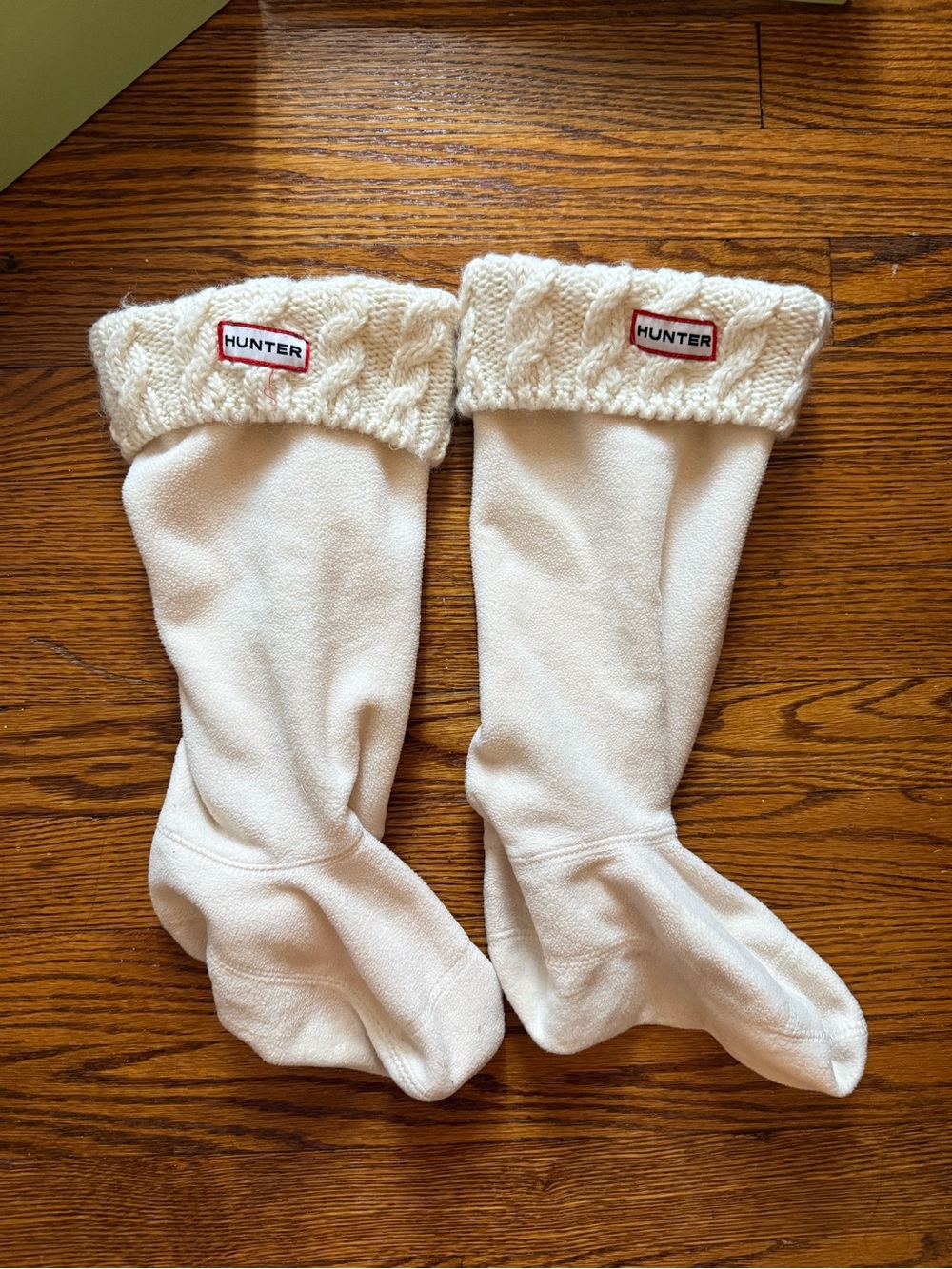 Hunter Cream Knit-Cuff Boot Socks